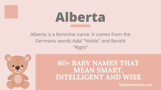 smart girl baby names Alberta